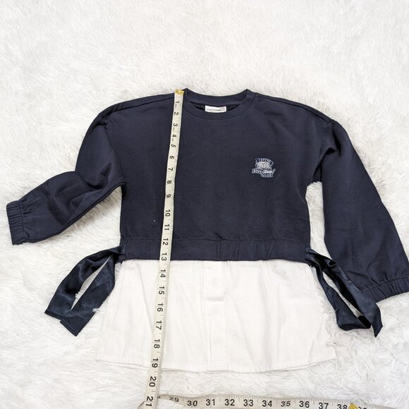 Coccodrilla Girls Navy Blue Crew Neck Loopknit Long Sleeve Sweatshirt  NWOT - Picture 6 of 6